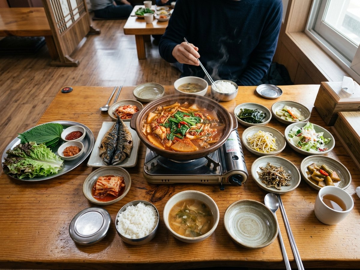 경남 남해 한식당 남해멸치쌈밥 봉정식당